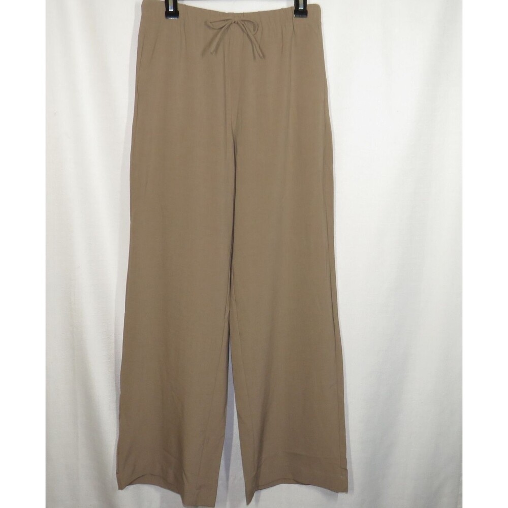 OGL Wide Leg Drawstring Pants in Taupe, Small